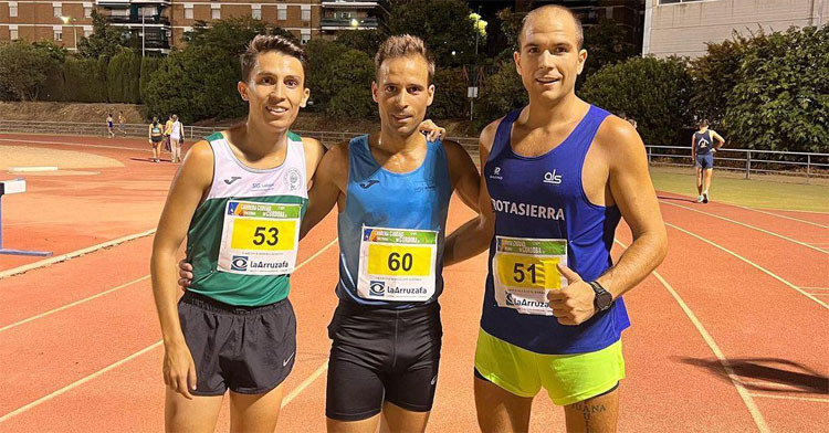 Jesús Alguacil, Carlos Barbero y Francisco Delgado, los tres primeros clasificados de la 5.000 masculina