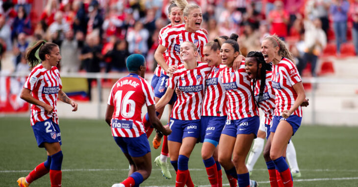 Wifi celebra con sus compañeras el gol de la victoria contra el Alavés. Foto: Atlético de Madrid