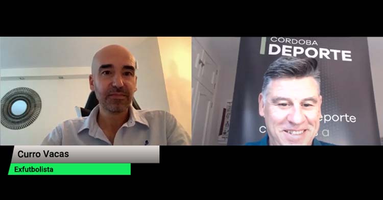 Un momento de la charla futbolera de Curro Vacas con David Jurado.