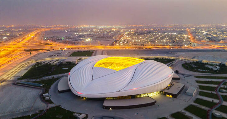 La espectacular vista aérea del estadio nacional de Doha.