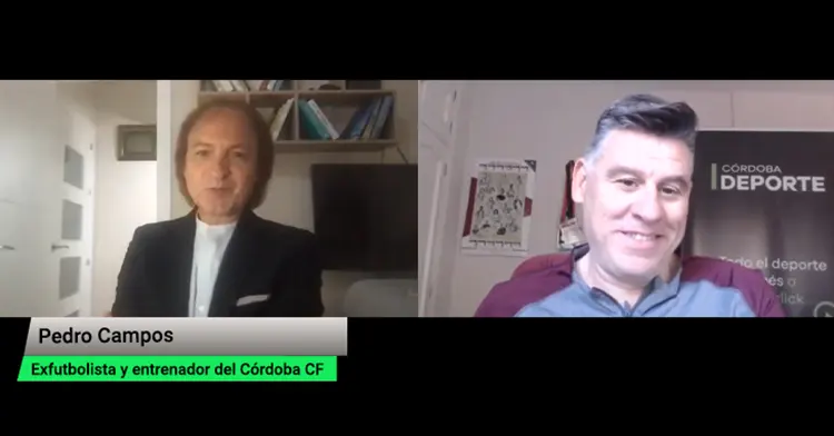 Pedro Campos durante su charla futbolística con David Jurado.