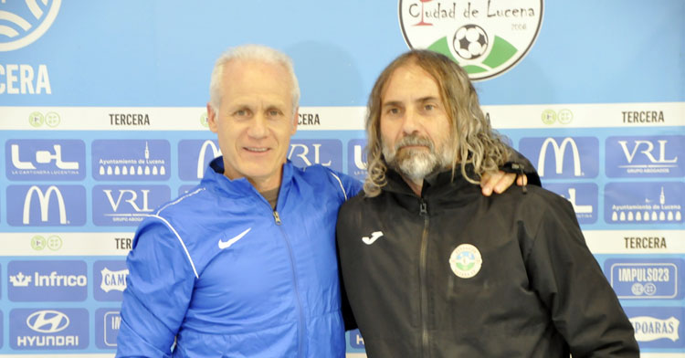 Falete junto a Juani, director deportivo celeste. Foto: Ciudad de Lucena