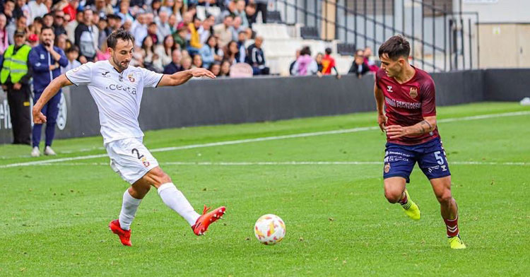 El Pontevedra logró en Ceuta su primera victoria lejos de Pasarón. Foto: AD Ceuta FC