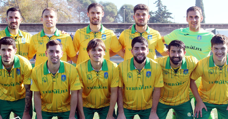 El once vinícola ante el Villafranco. Foto: Montilla CF