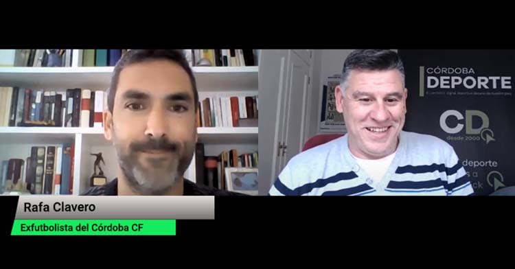 Rafa Clavero durante su charla futbolística con David Jurado.