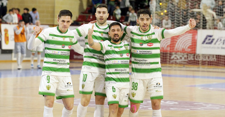 La celebración de uno de los tantos del Córdoba Patrimonio. Foto: Córdoba Futsal