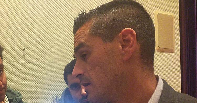 Juanito atendiendo a los medios en la previa de la Gala de la APDC.