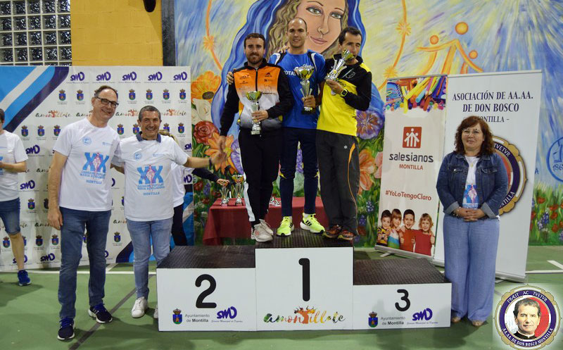 El podio masculino en Montilla. Foto: Asociación de Antiguos Alumnos de Don Bosco