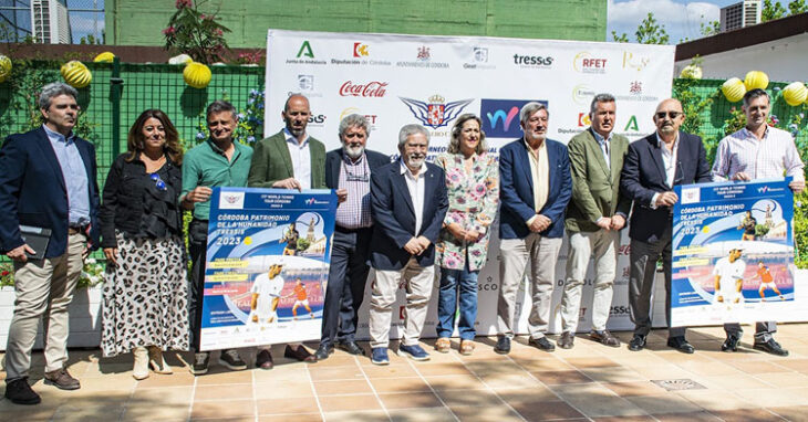 Autoridades y patrocinadores en la puesta de largo del II Torneo Internacional de tenis Córdoba Patrimonio de la Humanidad Tressis. Foto: Rafael F. Pedregosa