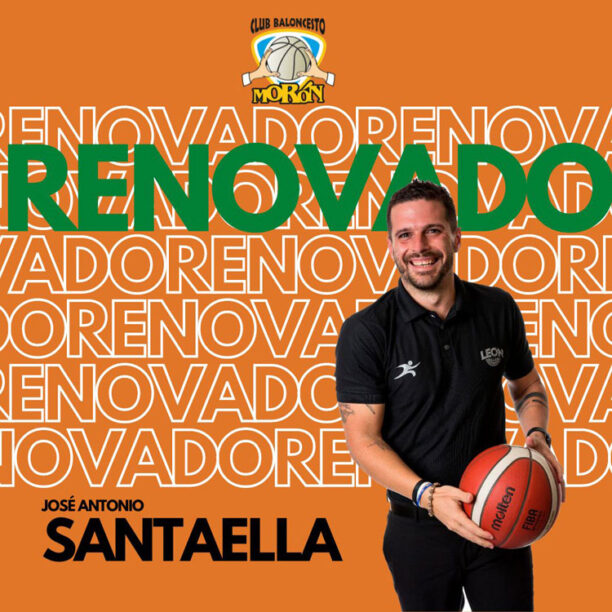 La felicidad de José Antonio Santaella en el montaje preparado por el club. Imagen: CB Morón