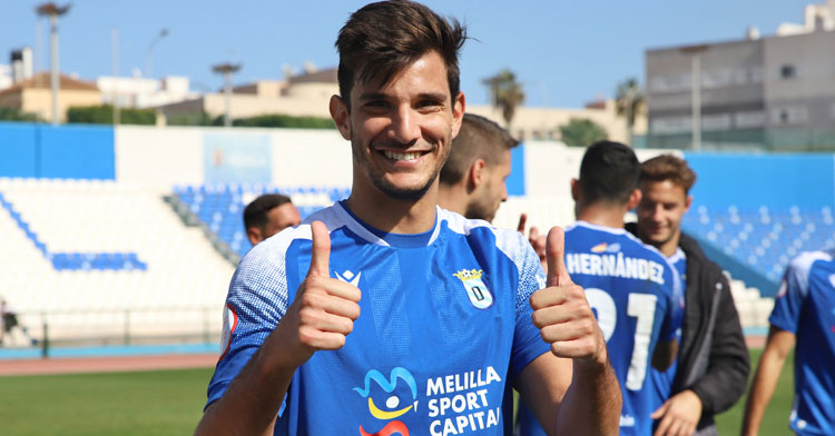 Fran Serrano en un partido con los norteafricanos. Foto: UD Melilla