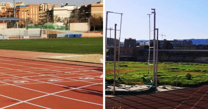 La imagen comparada de las pistas de El Fontanar y su pradera entre 2019 y 2023.