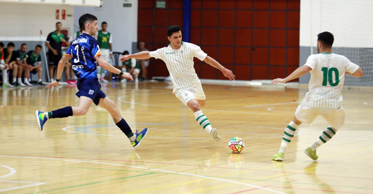 Un lance del duelo del pasado lunes entre Córdoba Patrimonio y UMA Antequera. Foto: Córdoba Futsal