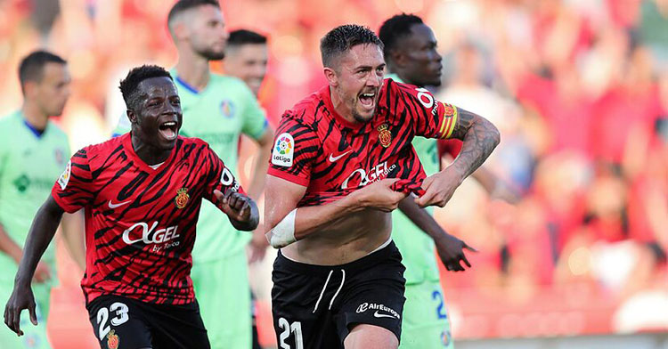 Raíllo celebrando un gol con el Mallorca. Foto: Marca