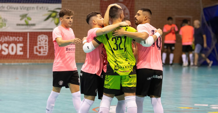 Los jugadores del Bujalance celebrando un gol. Foto: JP Peinado / CD Bujalance FS