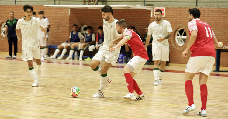 La escuadra cordobesa en acción en Mengíbar. Foto: Córdoba Futsal