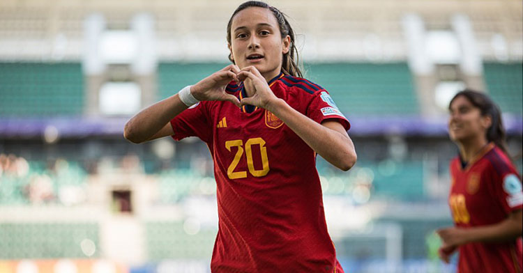 Alba Cerrato celebrando un gol en el pasado Europeo. Foto: RFEF