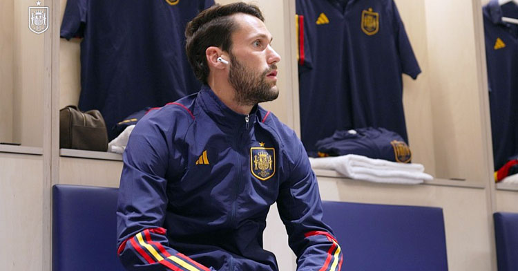 Pedraza ya ataviado con el chándal de la selección. Foto: RFEF