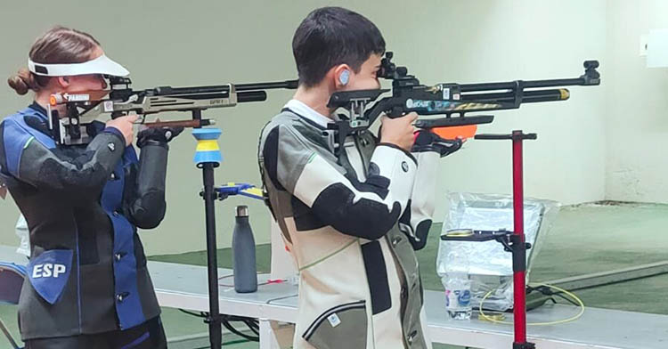 Paula Robles y Lucas Bellido en los pasados Campeonatos de Andalucía de tiro de precisión.