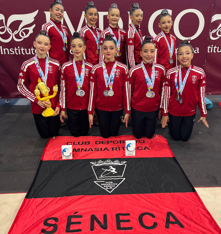 Algunas de las gimnastas senequistas presentes en Vista Alegre. Foto: GR Séneca