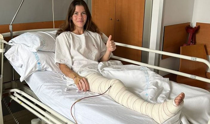 Aila Fuster tras ser operada. Foto: @CordobaFemenino