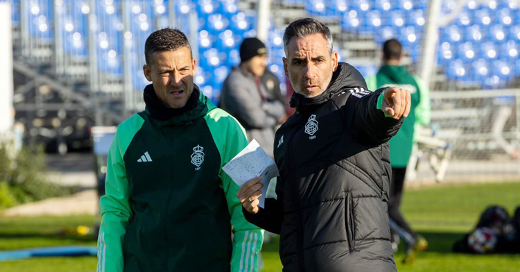 Abel Gómez, en un entrenamiento del Decano. Foto: Recreativo de Huelva