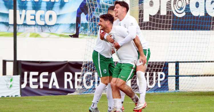 La selección andaluza celebrando un gol en la fase de Pozoblanco. Foto: RFAF