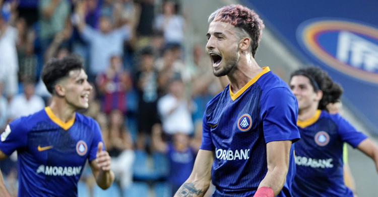 Manu Nieto celebrando un gol con el Andorra. Foto: FC Andorra