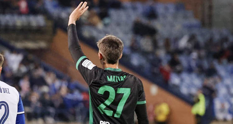 El chaval del filial Mati Barbosa debutó con el primer equipo en Huelva.