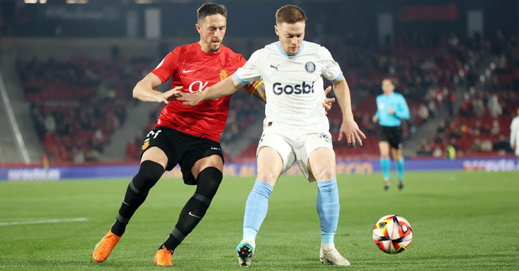 Antonio Raíllo durante el partido ante el Girona. Foto: RCD Mallorca