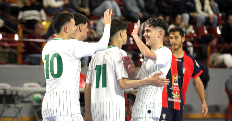 Los jugadores del Córdoba Futsal Patrimonio celebran un gol. Foto: Córdoba Patrimonio