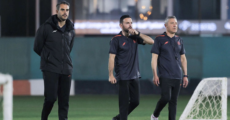 Mario Sousa, Alfonso Mesa y Miguel Ángel Morales ya en Arabia Saudí. Foto: Al Shabab