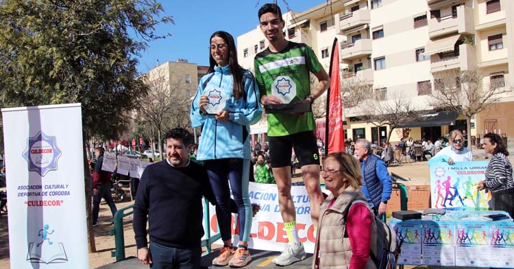 Rancaño y Martín, ganadores de la Milla Urbana Culdecor. Foto: Club Atletismo Cordobés