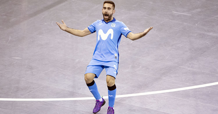 Cecilio Morales celebrando un gol en la Copa de España de 2023. Foto: RFEF