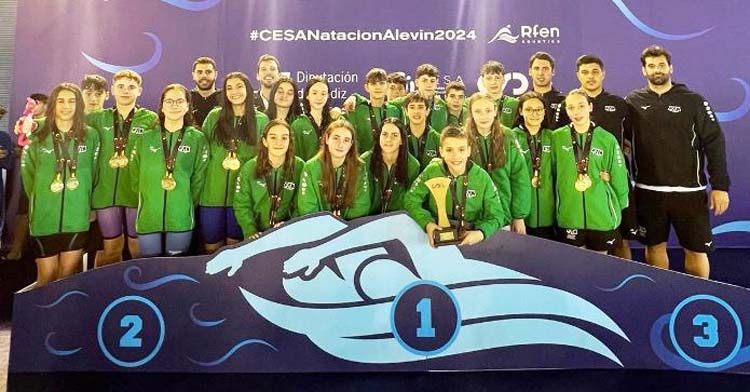 Conjunto andaluz de natación en el Nacional Escolar. Foto: FAN