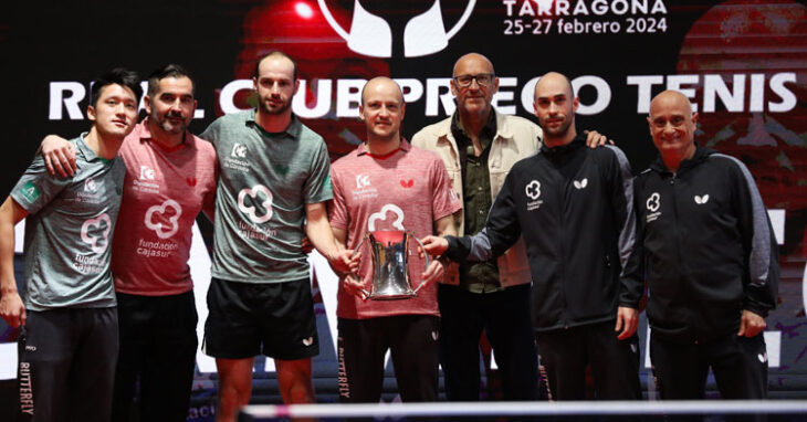 Carlos Machado junto a sus compañeros, más Jesús Machado y Luis Calvo, tras conquistar la Copa del Rey. Foto: RFETM