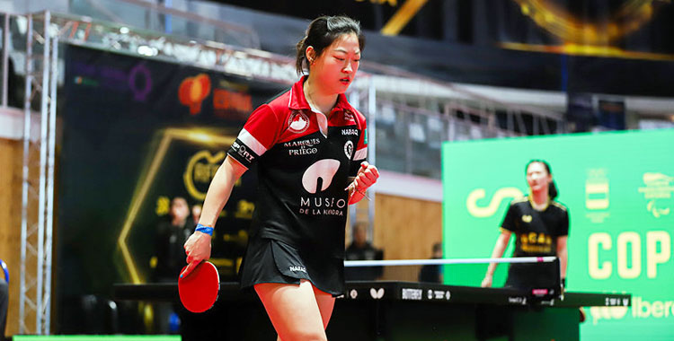 Jiaqi Meng en el partido ante el UCAM Cartagena en Copa. Foto: RFETM