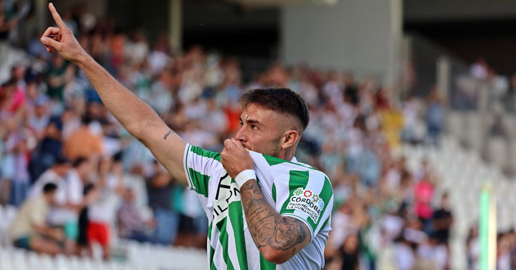 Casas celebrando su gol ante el Algeciras. Foto: CCF