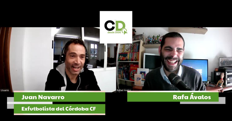 Juan Navarro recordando con Rafa Ávalos su etapa en el Córdoba.