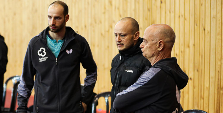 Luis Calvo con Carlos Machado y Alejandro Calvo.