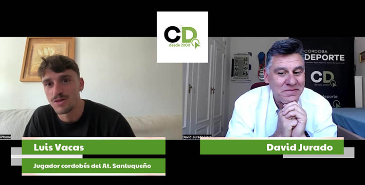 El cordobés Luis Vacas durante su entrevista con David Jurado antes de jugar por primera vez en El Arcángel.