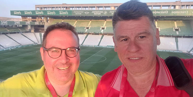 Rafa Fernández y David Jurado desde el Anfiteatro de El Arcángel.