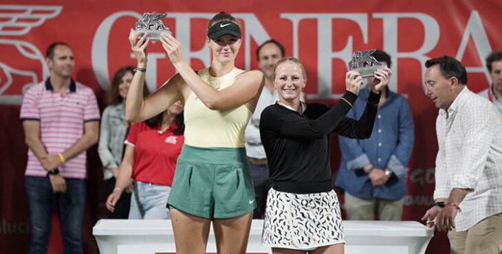 Las campeonas de dobles del Open Generali de 2024, la polaca Kubka y al belga Lara Salden.