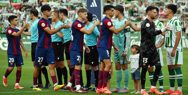 El Córdoba en su último partido oficial, ante el Barcelona Atlètic. Autora: Natalia Román