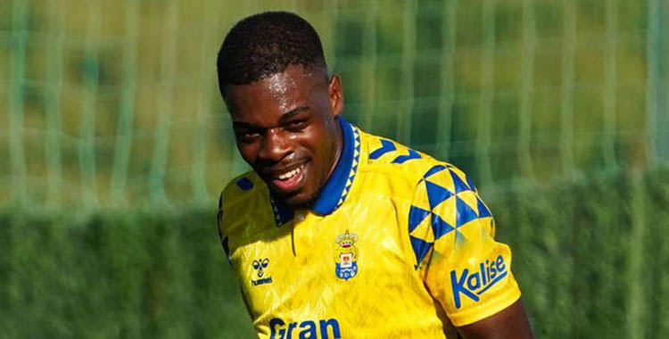 Sonriente. Iván Cedric celebrando este verano un gol con la UD Las Palmas.