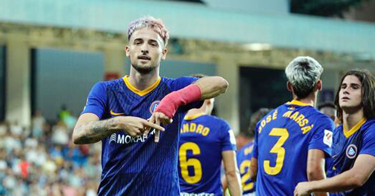 Manu Nieto celebrando un gol con el Andorra. Foto: FC Andorra