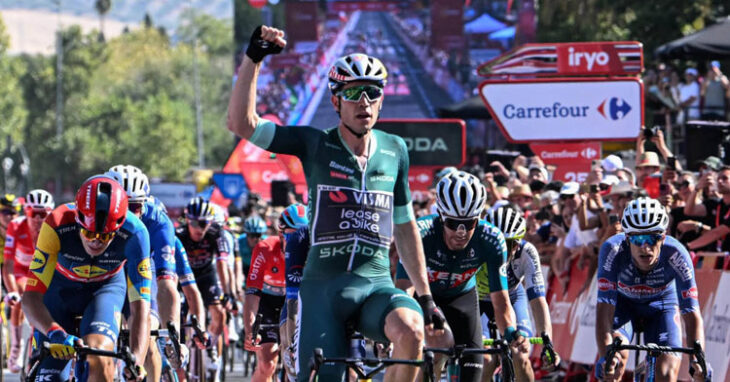 Van Aert tras vencer en Córdoba. Foto: La Vuelta