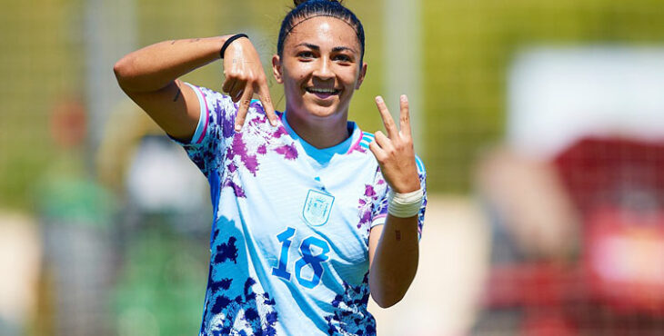 Lucía Moral 'Wifi' celebrando el gol del empate. Foto: RFEF