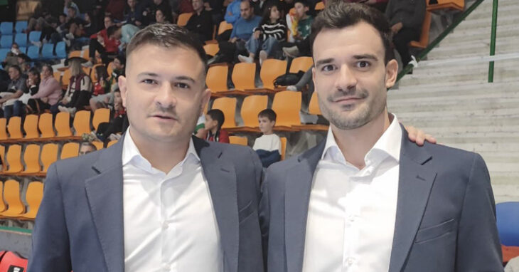 Emanuel Santoro, a la izquierda, antes de la aciaga tarde en Pamplona. Foto: Córdoba Futsal