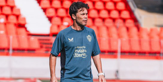 Rubi en un entrenamiento con la UD Almería. Fotografía: UD Almería